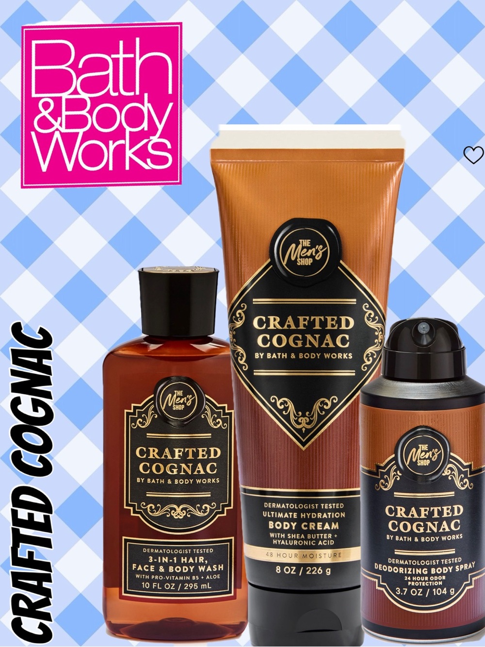 BATH & BODY Works - MENS 3pc CRAFTED COGNAC